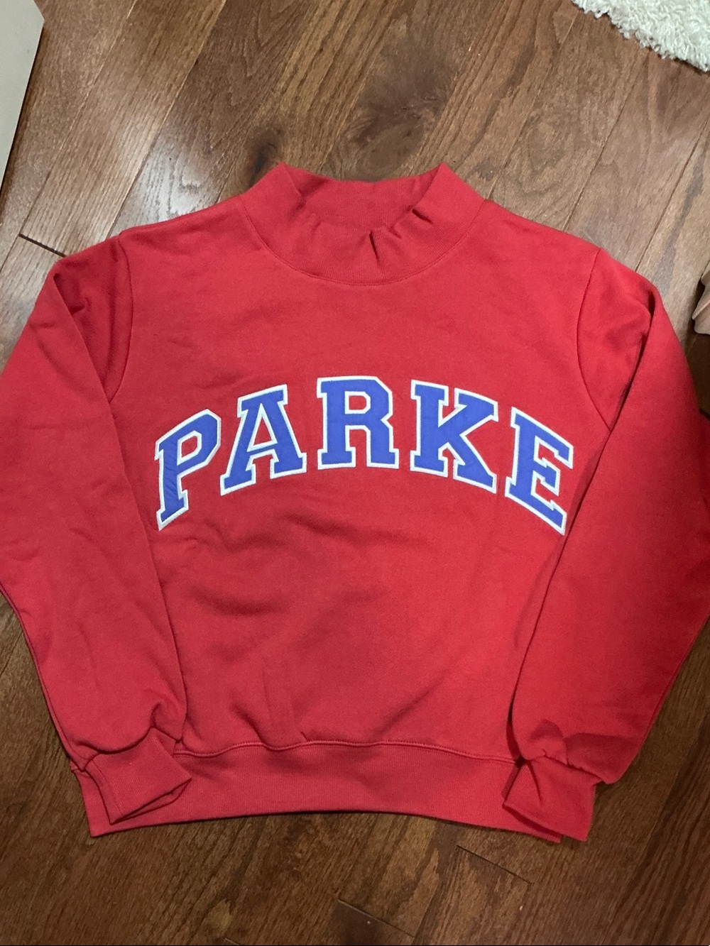 PARKE Varsity Mockneck Sweatshirt in Sail + Drift NEW